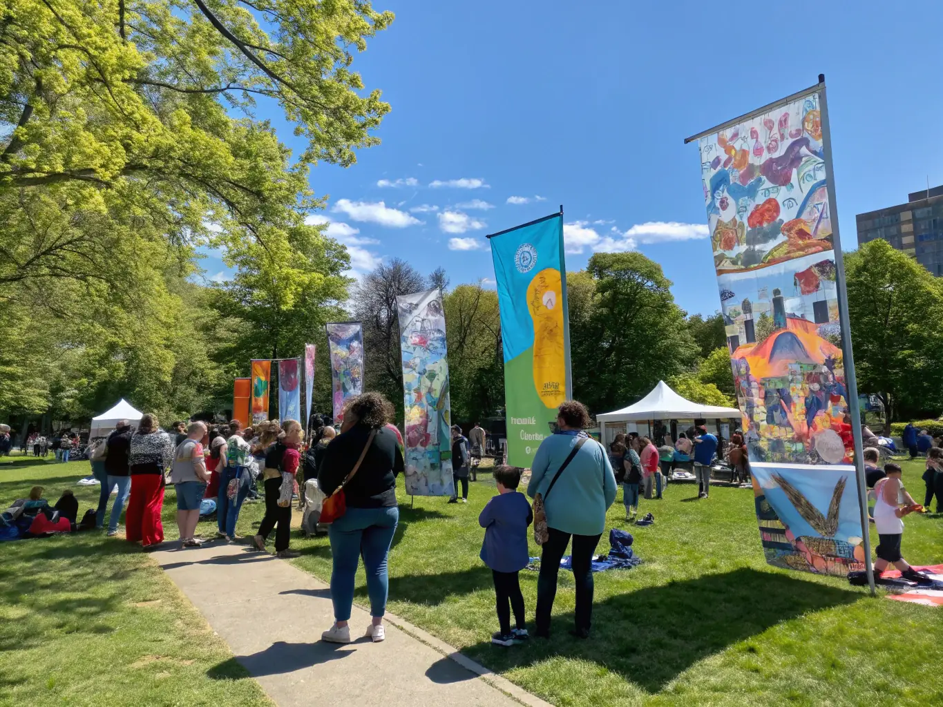 A community event promoting inclusion with diverse participants engaging in activities, representing ARASS's Inclusion and Protection Initiatives.